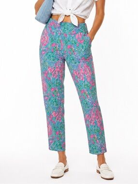 NWT Lilly Pulitzer Best Fishes Amalfi Luxletic UPF 50 Women's Golf Pants Size 6